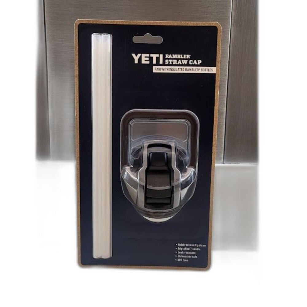 New Yeti Rambler Straw Cap Accessories Pair with Rambler Bottle Sealed Black